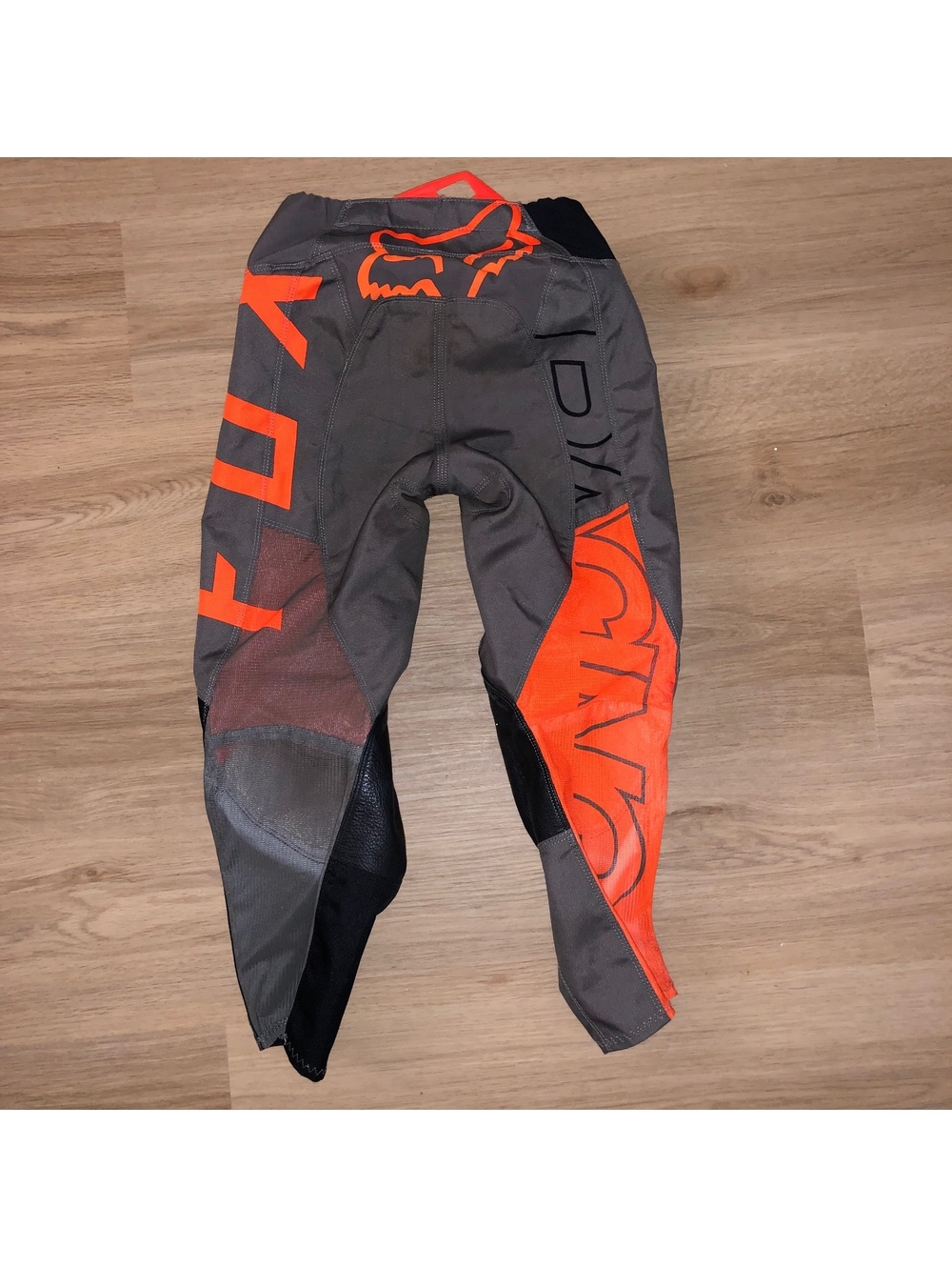 FOX RACING MOTOCROSS 180 SKEW PANTS GRAY ORANGE OFF ROAD YOUTH BOYS KIDS SIZE 24